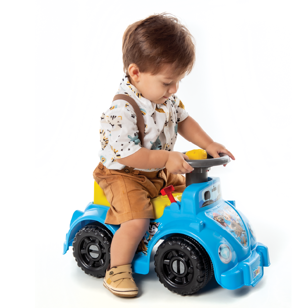 Andador Menino Primeiros Passos Bebê - Motoca Ketokinha Totokinha - C/ 6 Peças Geométricas Didáticas, Buzina Inmetro