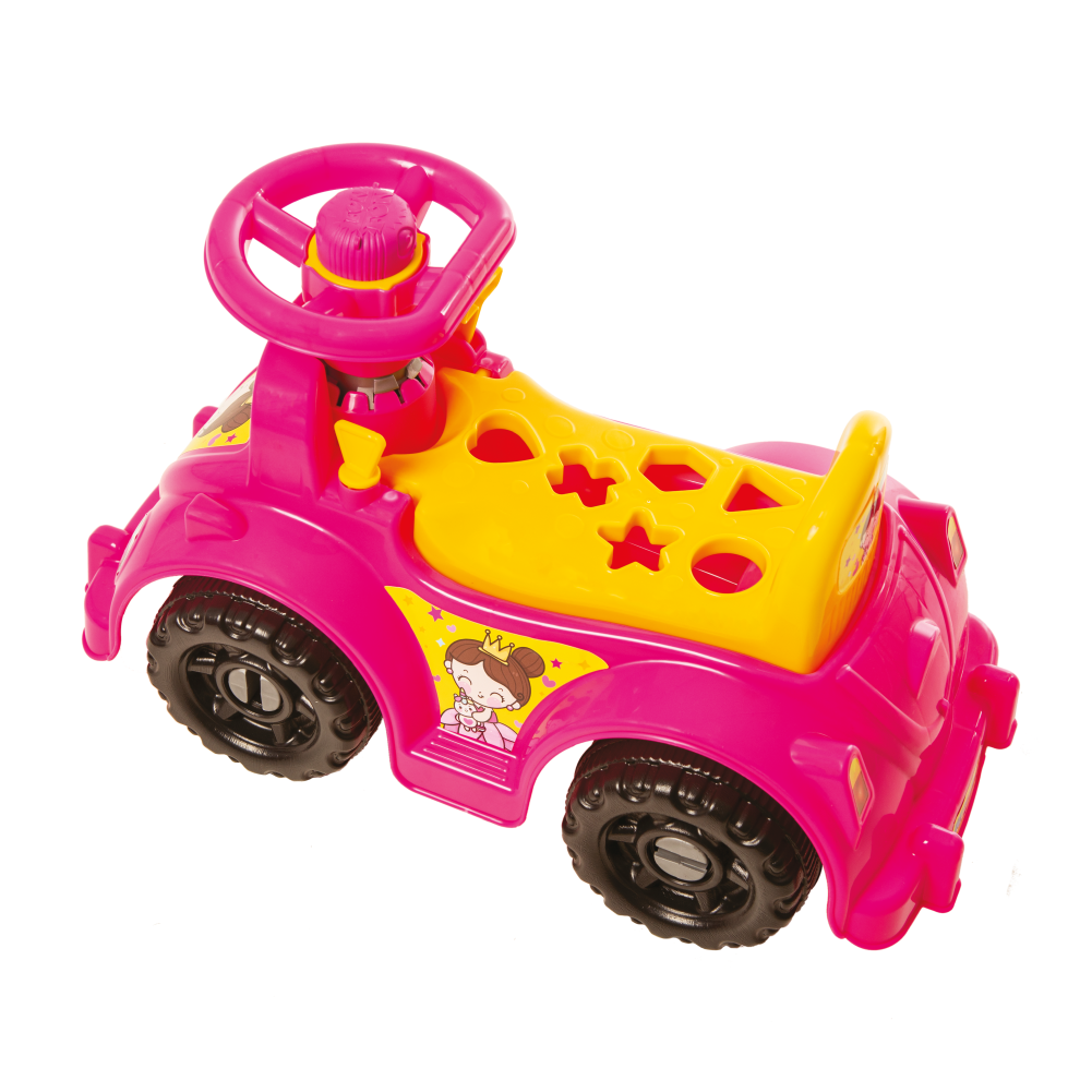 Ketokinha - Andador Grande, Vira-Volante , Peças Geométricas, Buzina - Rosa Princesa - Certificado Inmetro! Quadriclo Motoca