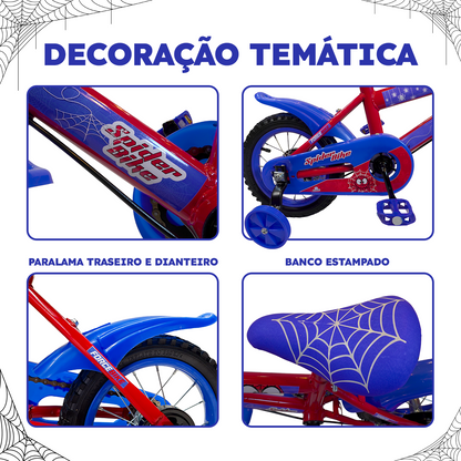 Bicicleta Aro 12 Spider Bike Rodas Aço - Pneu Automotivo - Freio VBrake Alta Durabilidade Cert. Inmetro