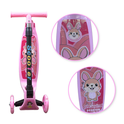 Patinete Menina Rosa Dobrável LED nas Rodinhas | Alumínio | +3 anos | Suporta até 25kg |Certificado Inmetro