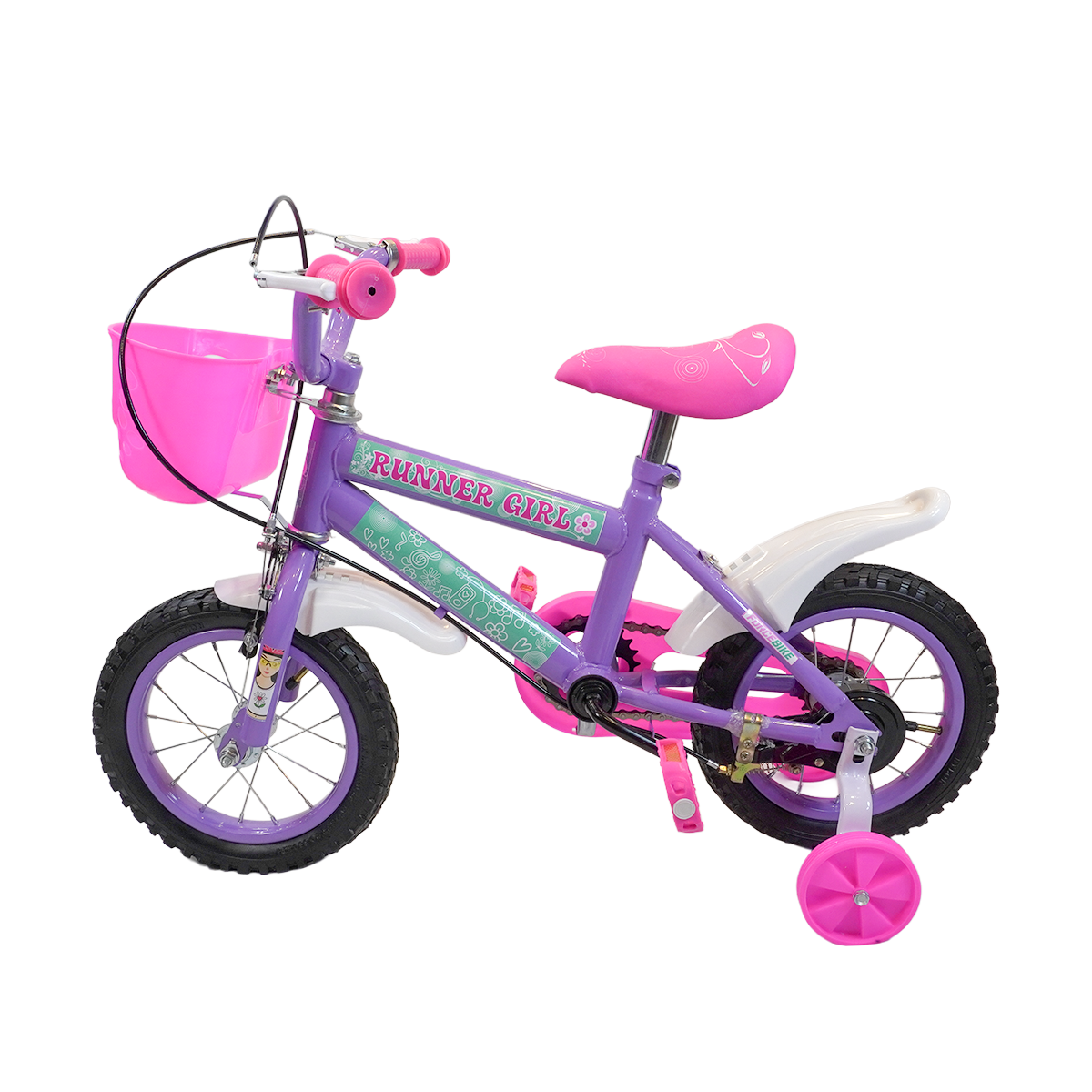 Bicicleta Aro 12 Aço - Altura Durabilidade - Modelo Force Bike Runner Girl - Pneu Automotivo - Freios V-Brakes - Inmetro