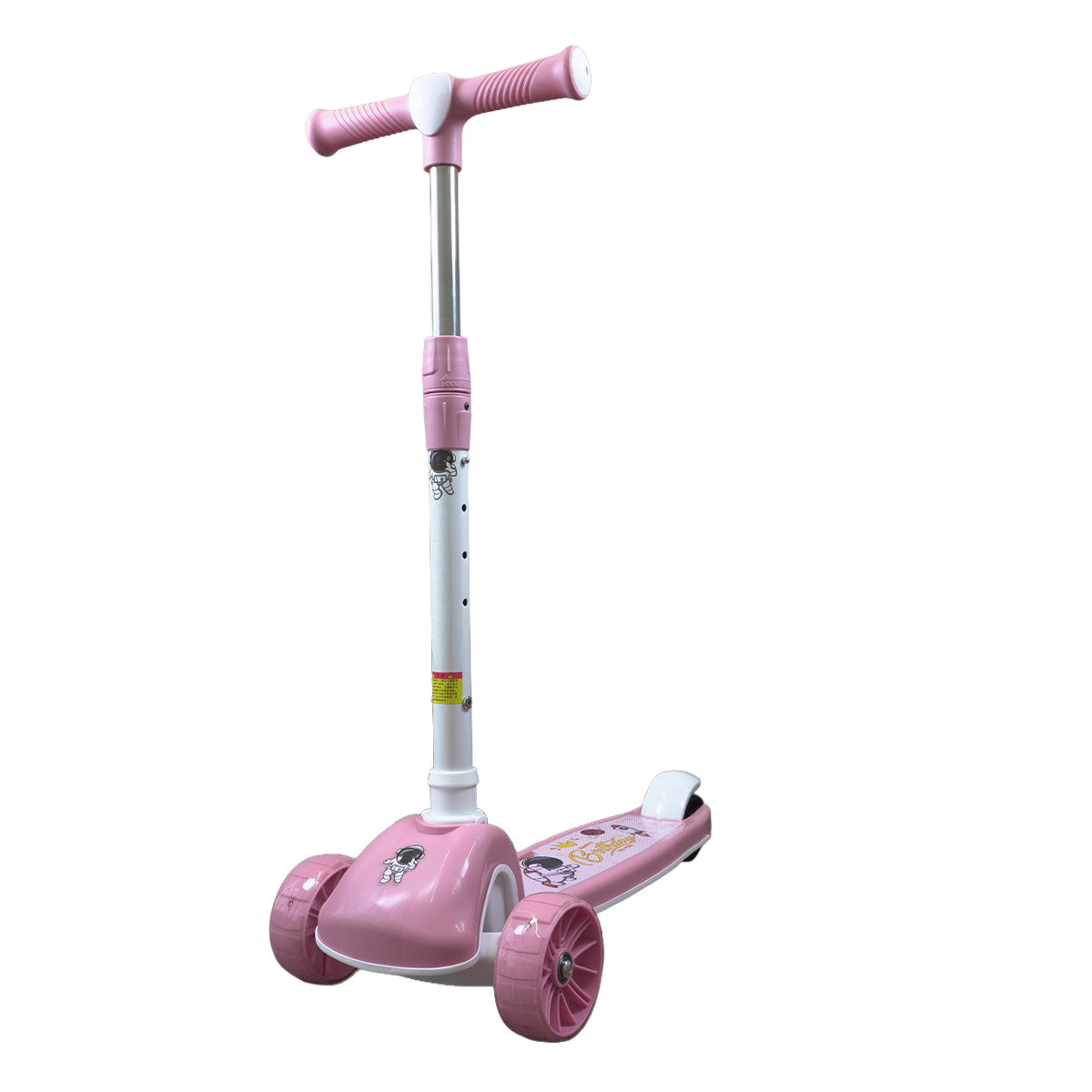 Patinete Premium Rosa Menina 4 a 10 anos - Até 80kg - Música, Luz e Roda Gel Led - 4 ajustes de Altura - Rolamento De Aço - Inmetro