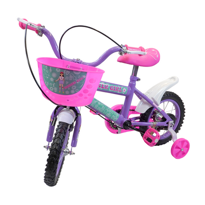 Bicicleta Aro 12 Aço - Altura Durabilidade - Modelo Force Bike Runner Girl - Pneu Automotivo - Freios V-Brakes - Inmetro