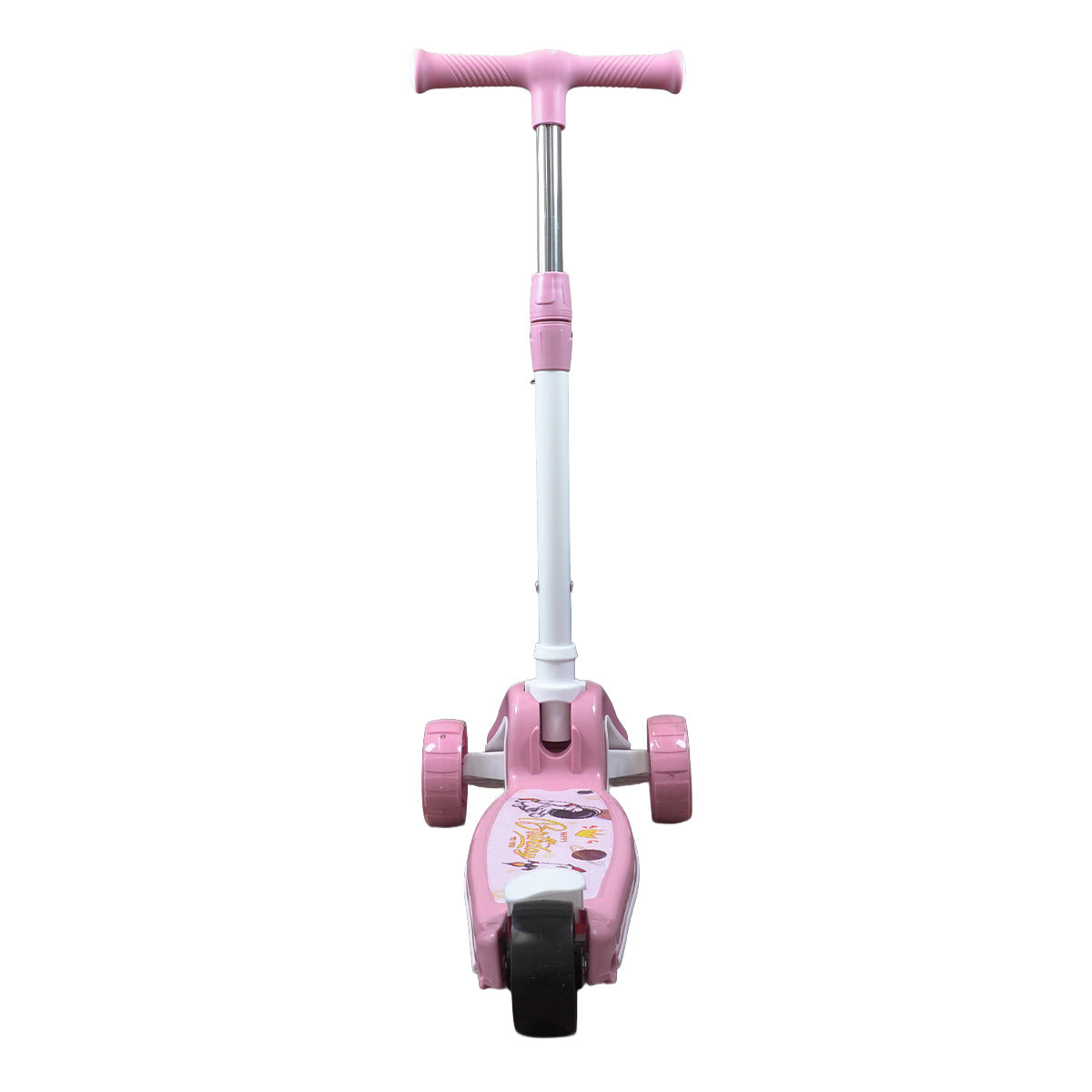 Patinete Premium Rosa Menina 4 a 10 anos - Até 80kg - Música, Luz e Roda Gel Led - 4 ajustes de Altura - Rolamento De Aço - Inmetro