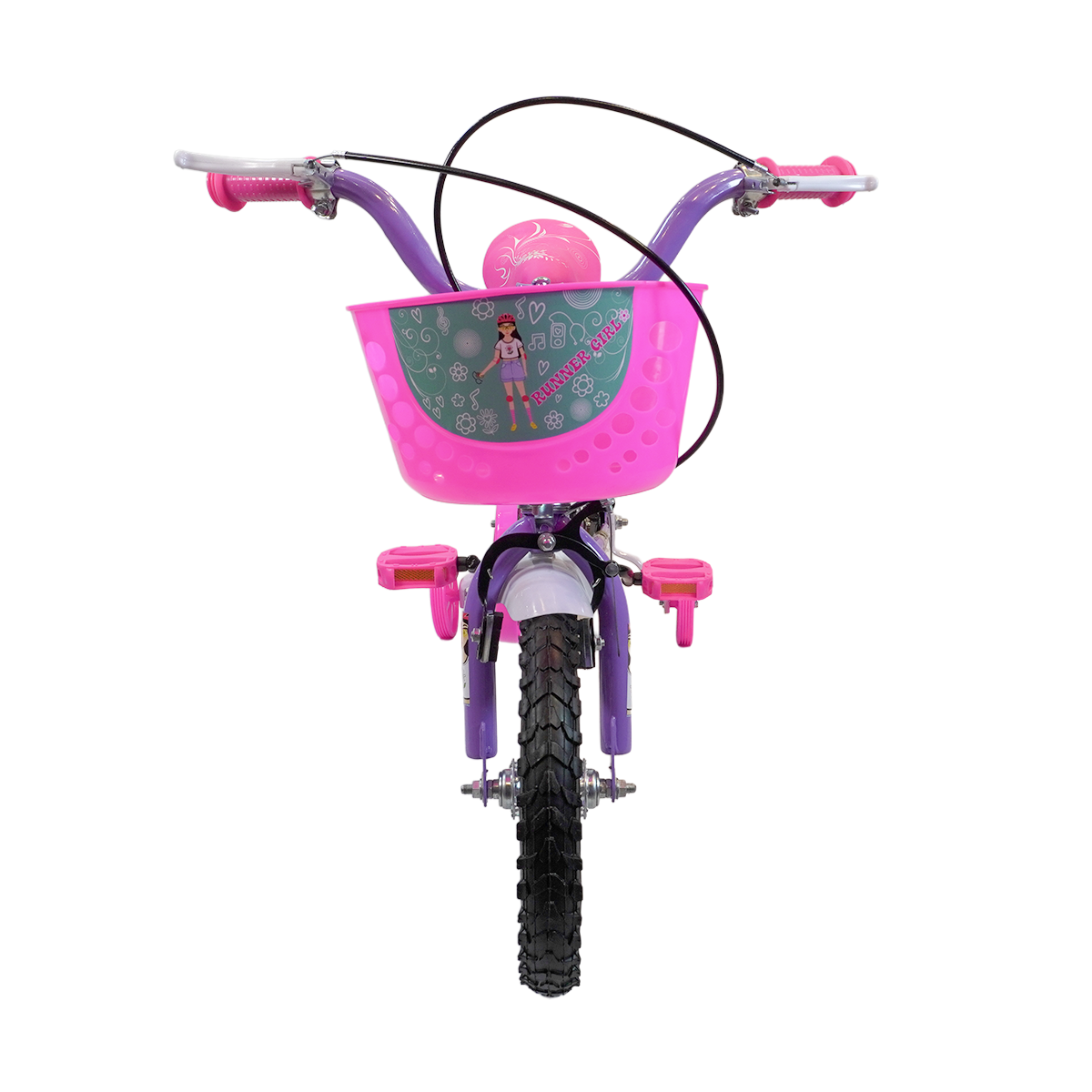 Bicicleta Aro 12 Aço - Altura Durabilidade - Modelo Force Bike Runner Girl - Pneu Automotivo - Freios V-Brakes - Inmetro