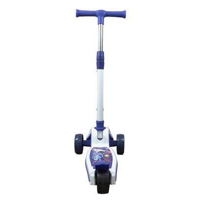 Patinete Premium Azul Menino 4 a 10 anos Até 80kg - Luz Musica Roda Gel Led 4 Alturas Rolamento de Aço - Inmetro