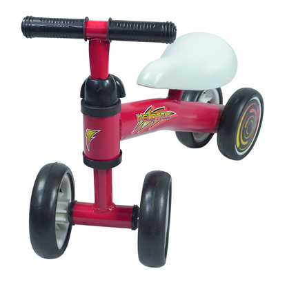 Bicicleta de Equilíbrio Andador Velotrix Vermelho | 4 Rodas De Eva | Guidão Direcionável | Banco Estofado | Quadro de Aço