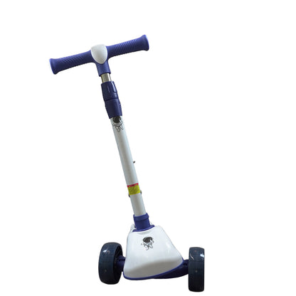 Patinete Premium Azul Menino 4 a 10 anos Até 80kg - Luz Musica Roda Gel Led 4 Alturas Rolamento de Aço - Inmetro