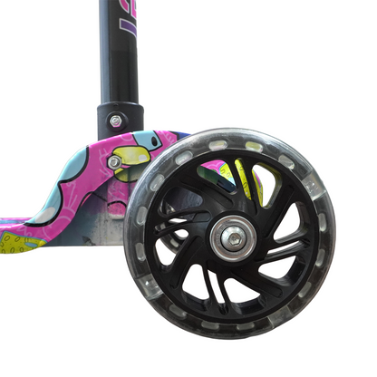 Patinete Menina Rosa Rodas LED Colorido Até 25kg | A partir de 3 Anos | Ajuste 4 Alturas | Dobrável | Cert Inmetro