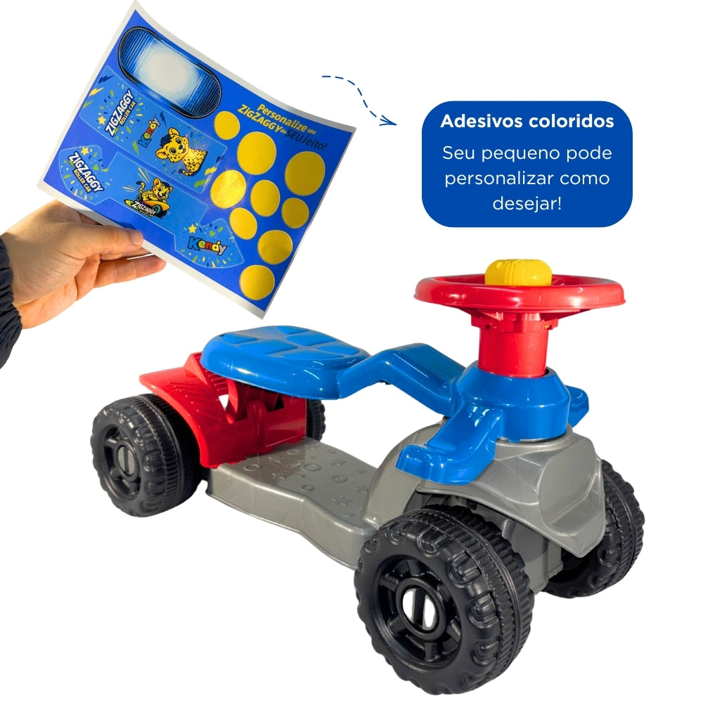 Carrinho Andador ZigZaggy Azul Infantil Menino | +18 meses | 16Kg | Inmetro