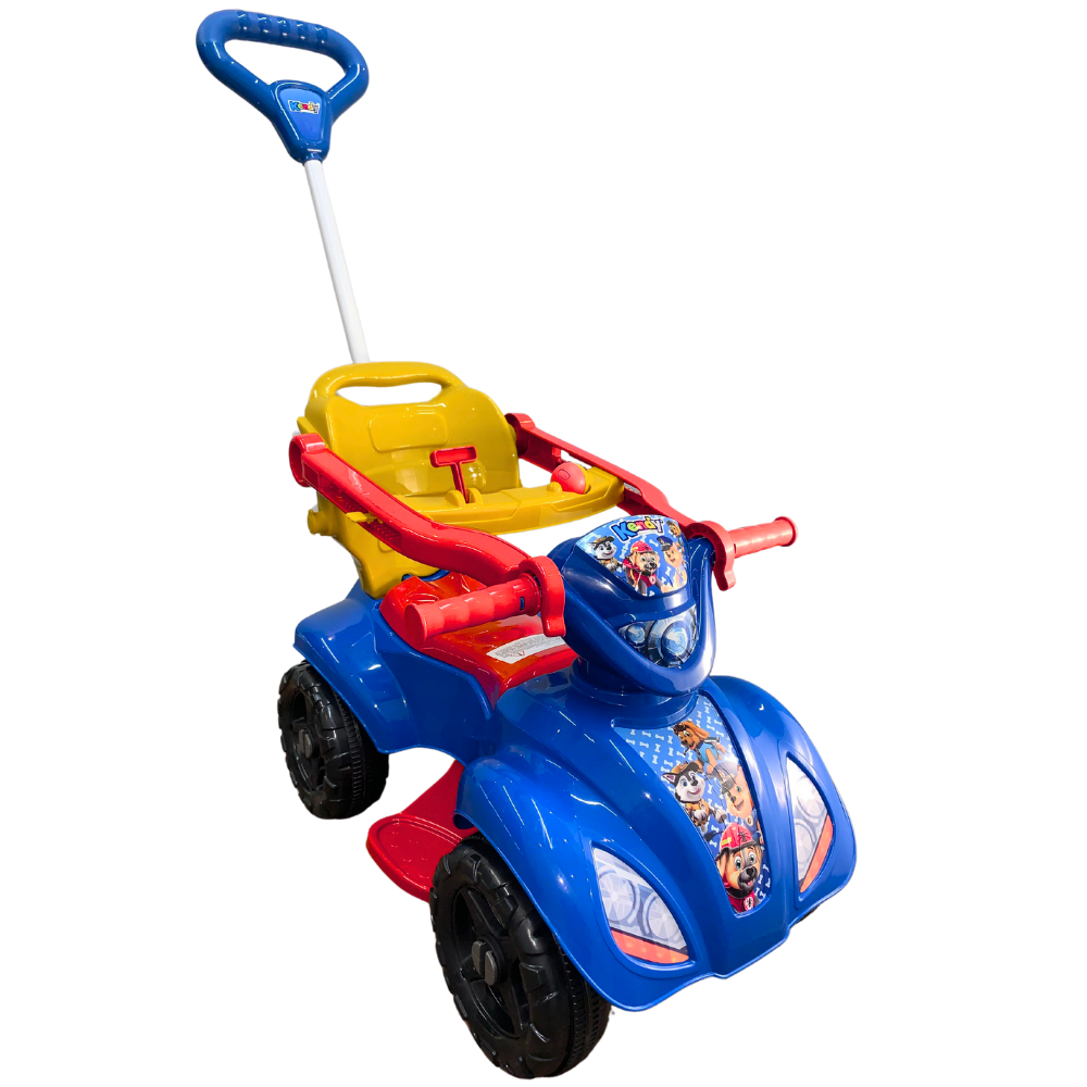 Quadriciclo Azul 1 a 3 anos até 35Kg Dog Menino Carrinho Passeio | Reforçado | Ajustes de Altura
