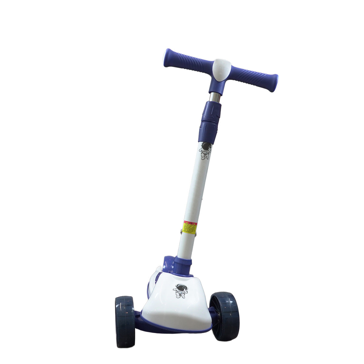 Patinete Premium Azul Menino 4 a 10 anos Até 80kg - Luz Musica Roda Gel Led 4 Alturas Rolamento de Aço - Inmetro