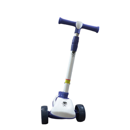 Patinete Premium Azul Menino 4 a 10 anos Até 80kg - Luz Musica Roda Gel Led 4 Alturas Rolamento de Aço - Inmetro