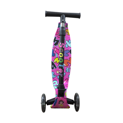 Patinete Menina Rosa Rodas LED Colorido Até 25kg | A partir de 3 Anos | Ajuste 4 Alturas | Dobrável | Cert Inmetro