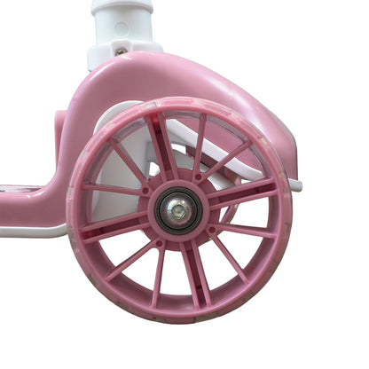 Patinete Premium Rosa Menina 4 a 10 anos - Até 80kg - Música, Luz e Roda Gel Led - 4 ajustes de Altura - Rolamento De Aço - Inmetro