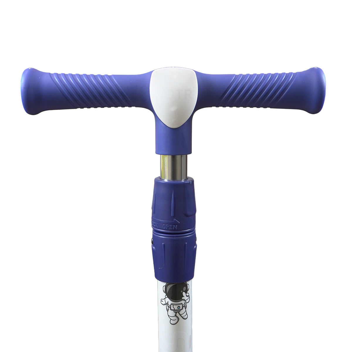 Patinete Premium Azul Menino 4 a 10 anos Até 80kg - Luz Musica Roda Gel Led 4 Alturas Rolamento de Aço - Inmetro