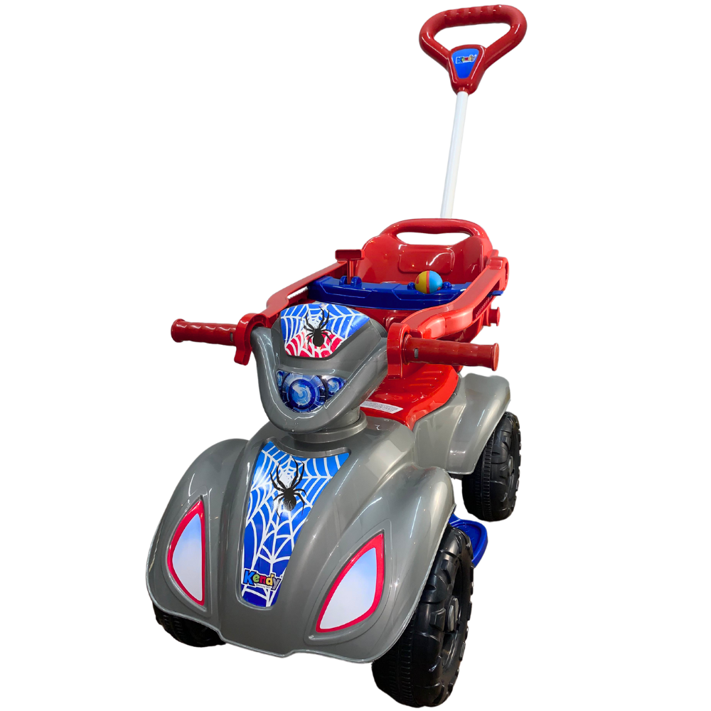 Quadriciclo Kendy Spider 1 a 3 Anos - Até 30kg Carro Passeio Menino - Ajuste Altura e Profundidade