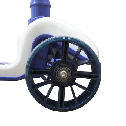 Patinete Premium Azul Menino 4 a 10 anos Até 80kg - Luz Musica Roda Gel Led 4 Alturas Rolamento de Aço - Inmetro