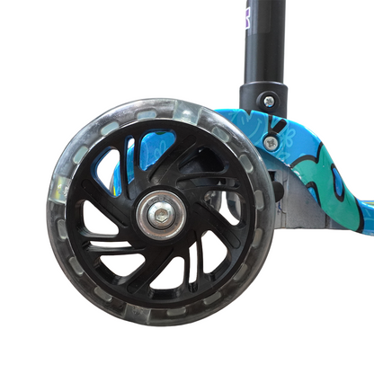 Patinete Infantil LED Menino Azul Até 25kg | A partir de 3 Anos | Ajuste 4 Alturas | Dobrável | Cert Inmetro