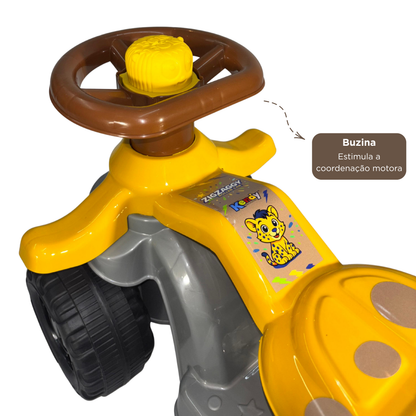 Carrinho Andador ZigZaggy Amarelo Infantil | +18 meses | 16Kg | Inmetro