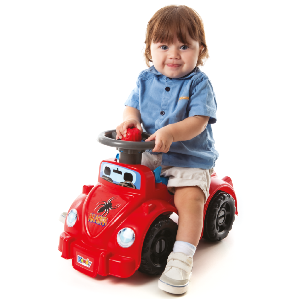 Ketokinha - Andador Grande Infantil Modelo Aranha - Quadriciclo Equilibrio Com Peças Geométricas, buzina, Volante