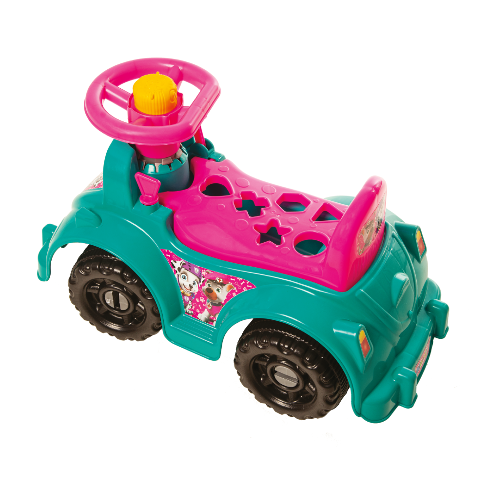 Andador Quadriciclo Infantil Menina Tiffany - Com Buzina, Volante, porta-objetos, 6 pçs Geométricas Educativas - Certificado Inmetro