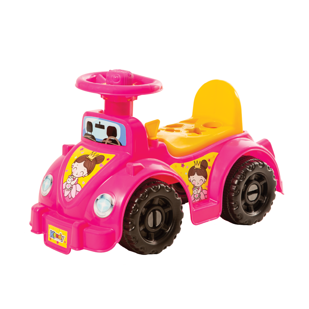 Ketokinha - Andador Grande, Vira-Volante , Peças Geométricas, Buzina - Rosa Princesa - Certificado Inmetro! Quadriclo Motoca