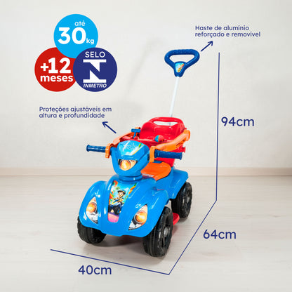 Quadriciclo Queen Shop Cyber Azul Menino 1 a 3 Anos - Até 30kg Carrinho Passeio