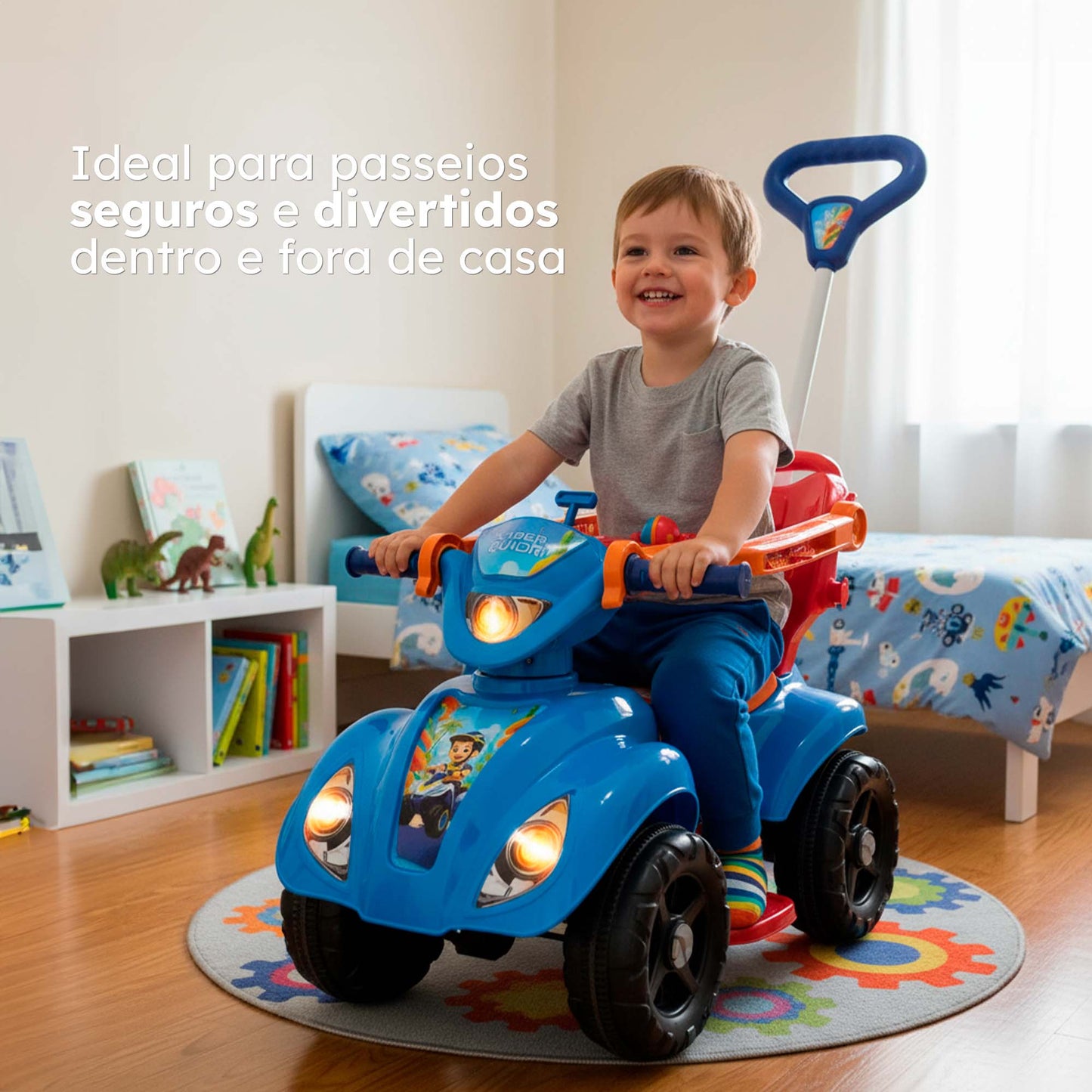 Quadriciclo Queen Shop Cyber Azul Menino 1 a 3 Anos - Até 30kg Carrinho Passeio