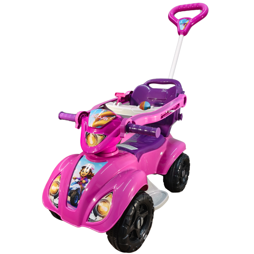 Quadriciclo Kendy Dog Menino 1 a 3 Anos - Até 30kg Carro Passeio Menino - Ajuste Altura e Profundidade