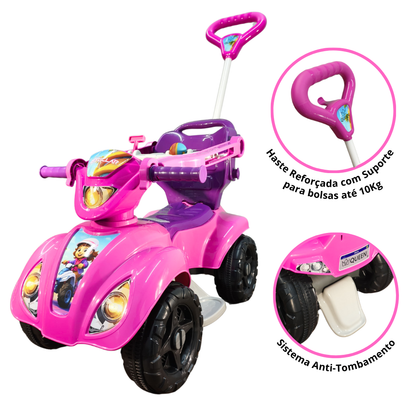 Quadriciclo Kendy Dog Menino 1 a 3 Anos - Até 30kg Carro Passeio Menino - Ajuste Altura e Profundidade