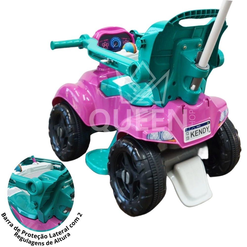 Quadriciclo Kendy Dog Menina 1 a 3 Anos - Até 30kg Carrinho Passeio - Ajuste Altura e Profundidade
