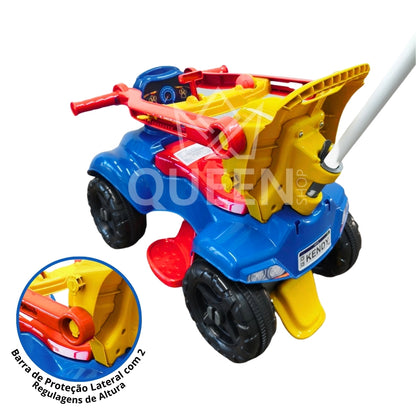 Quadriciclo Azul 1 a 3 anos até 35Kg Dog Menino Carrinho Passeio | Reforçado | Ajustes de Altura