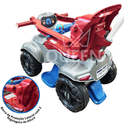 Quadriciclo Kendy Spider 1 a 3 Anos - Até 30kg Carro Passeio Menino - Ajuste Altura e Profundidade