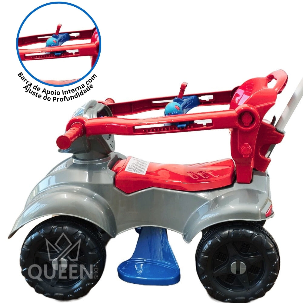 Quadriciclo Kendy Spider 1 a 3 Anos - Até 30kg Carro Passeio Menino - Ajuste Altura e Profundidade