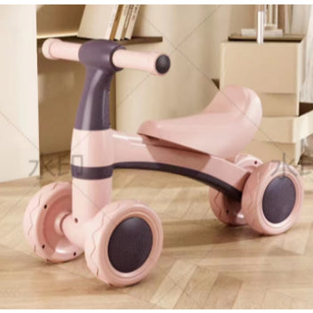 Andador Quadriciclo de Equilíbrio Rosa Menina Design Premium 4 Rodas Com Botão Musical