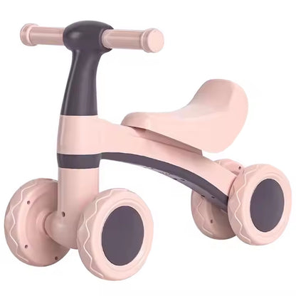 Andador Quadriciclo de Equilíbrio Rosa Menina Design Premium 4 Rodas Com Botão Musical