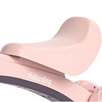 Andador Quadriciclo de Equilíbrio Rosa Menina Design Premium 4 Rodas Com Botão Musical