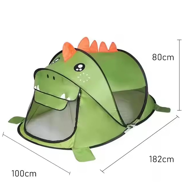 Barraca Infantil Verde de Dinossauro com Tecido de Alta Definição - Tenda de Poliéster de Última Geração Inmetro