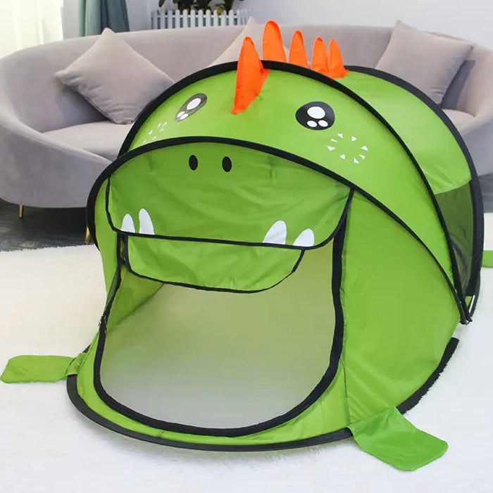 Barraca Infantil Verde de Dinossauro com Tecido de Alta Definição - Tenda de Poliéster de Última Geração Inmetro