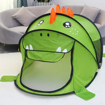 Barraca Infantil Verde de Dinossauro com Tecido de Alta Definição - Tenda de Poliéster de Última Geração Inmetro