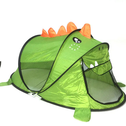 Barraca Infantil Verde de Dinossauro com Tecido de Alta Definição - Tenda de Poliéster de Última Geração Inmetro
