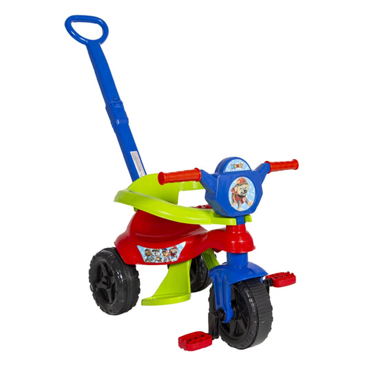 Triciclo Motoca Menino Completo C/ Empurrador, Protetor, Pedal e Certificação Inmetro - Uso de 1 a 3 anos