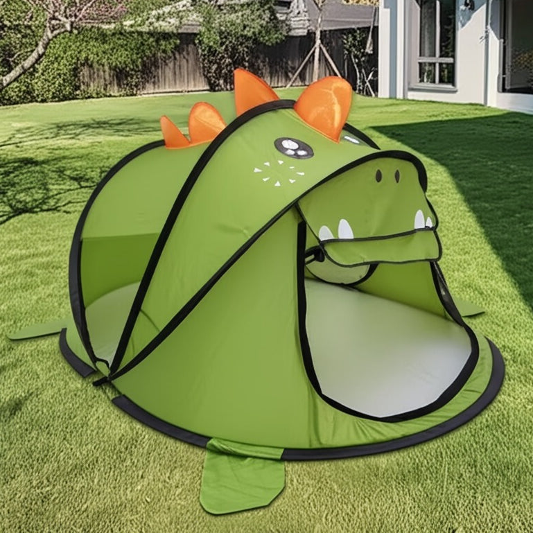 Barraca Infantil Verde de Dinossauro com Tecido de Alta Definição - Tenda de Poliéster de Última Geração Inmetro