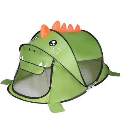 Barraca Infantil Verde de Dinossauro com Tecido de Alta Definição - Tenda de Poliéster de Última Geração Inmetro