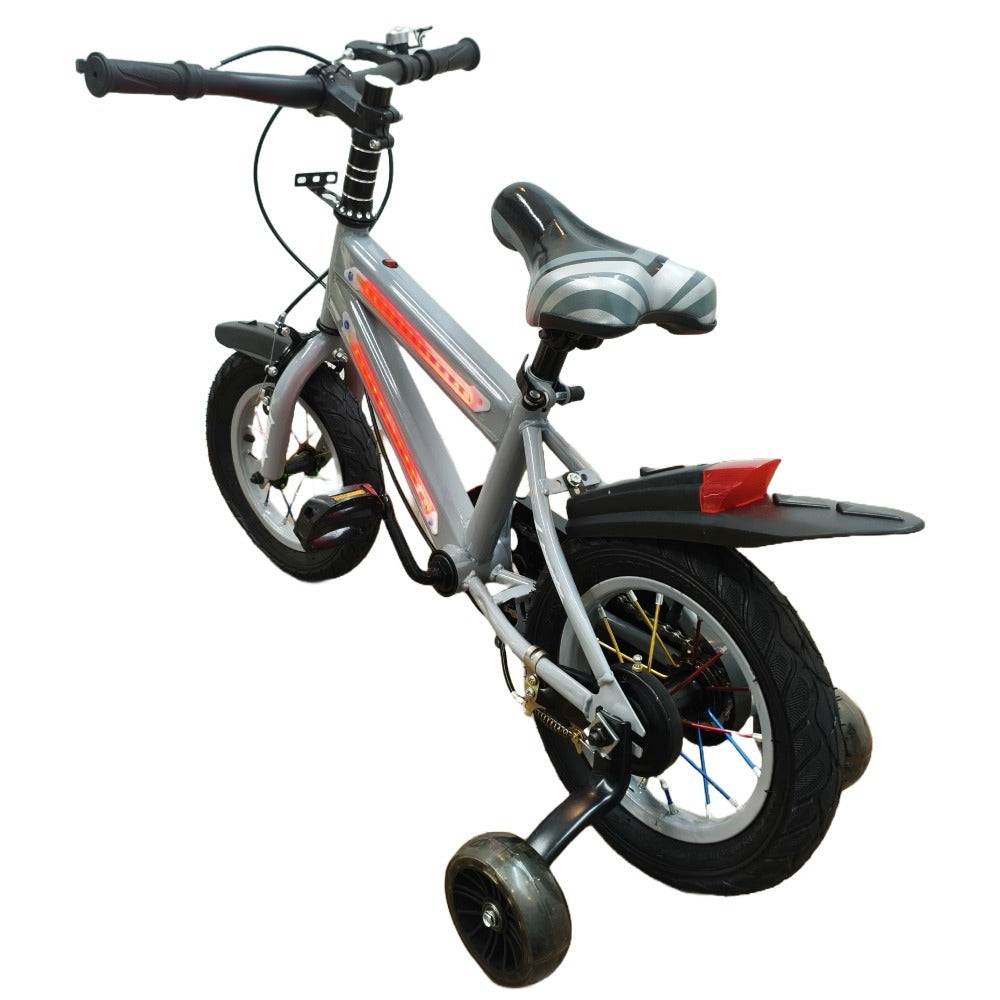 Bicicleta Infantil Masculina Aro 12' Cinza 2012 - Quadro em Aço com Luzes LED