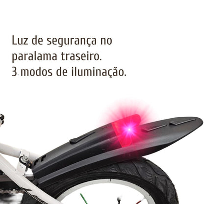 Bicicleta Infantil Masculina Aro 12' Cinza 2012 - Quadro em Aço com Luzes LED