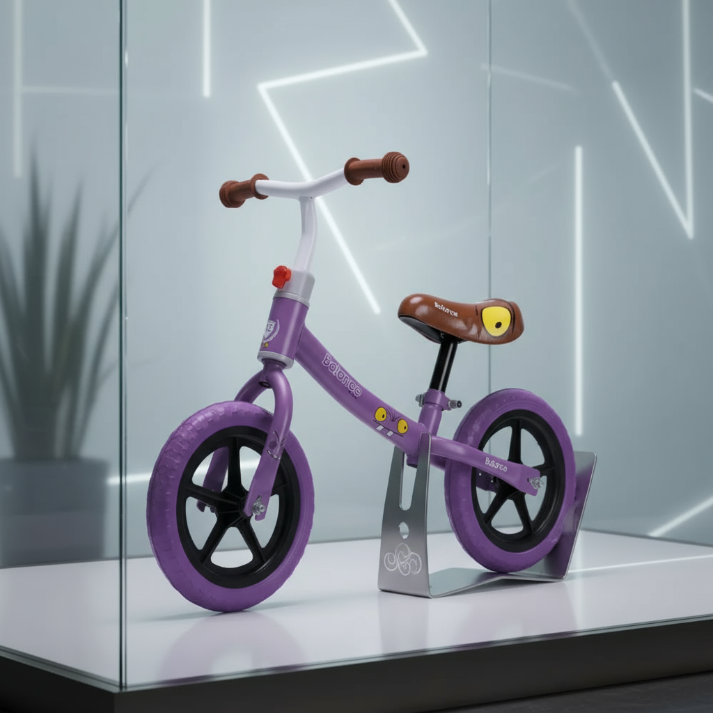 Bicicleta Balance Equilíbrio Style Personagem Aro 12 Manopla Ergonômica Banco Estofado, Aço Carbono