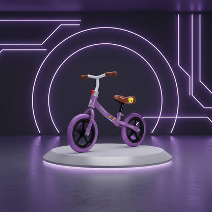 Bicicleta Balance Equilíbrio Style Personagem Aro 12 Manopla Ergonômica Banco Estofado, Aço Carbono