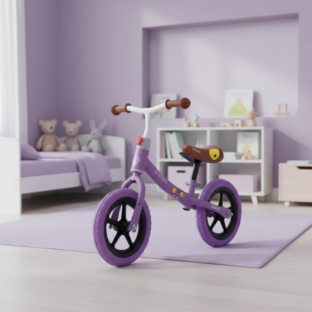 Bicicleta Balance Equilíbrio Style Personagem Aro 12 Manopla Ergonômica Banco Estofado, Aço Carbono